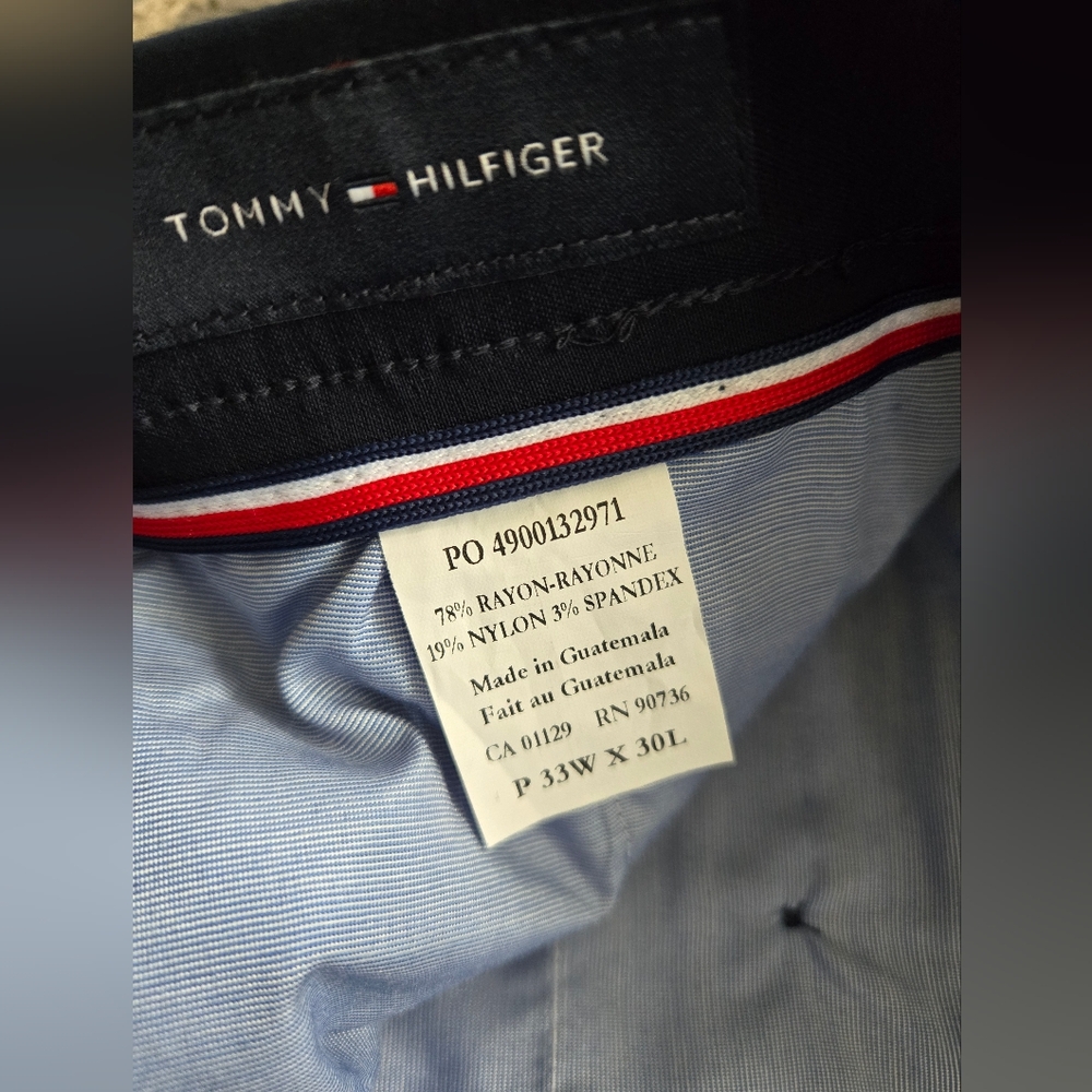 NWT Tommy Hilfiger Men's 33x30 THFlex Modern Fit Pant Stretch Navy Blue - Picture 11 of 11